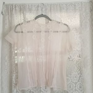 Vintage pink and lace blouse